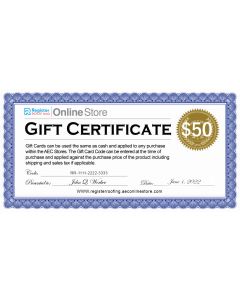 Register Roofing Gift Cards - Fixed 